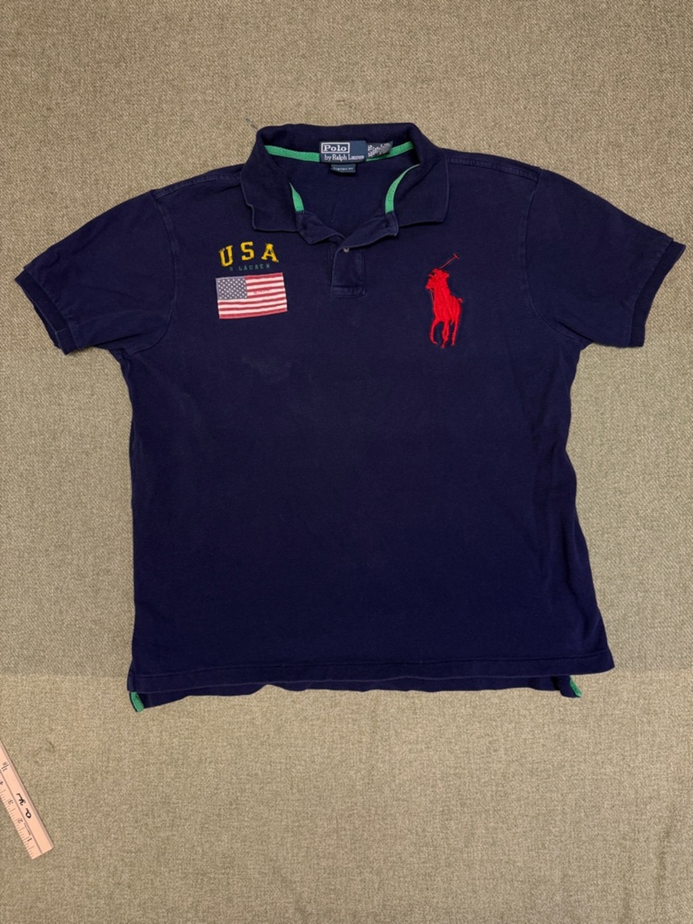 Ralph Lauren Navy Polo with Green Trim